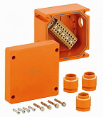 Коробка пластиковая FS с кабельными вводами и клеммникамиIP55,240x190x90мм,6р, 450V,20A,10мм.кв, нерж.контакт