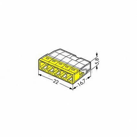 Клемма Wago 2273-205 5-проводная соединительная для распределительных коробок