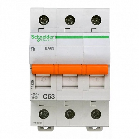 Выключатель автоматический 3П 16А характеристика C 4,5кА Schneider Electric Domovoy 11223